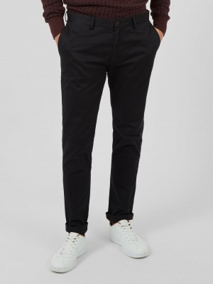 Kalhoty Ben Sherman Signature Skinny Stretch Chino Černé | TVE017639