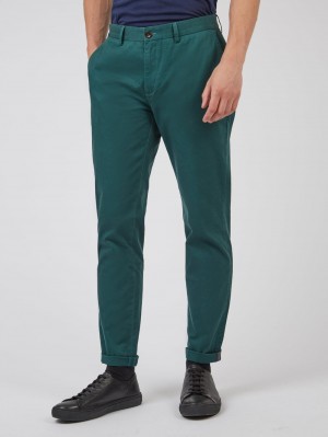 Kalhoty Ben Sherman Signature Slim Stretch Chino Zelene | BEP081372