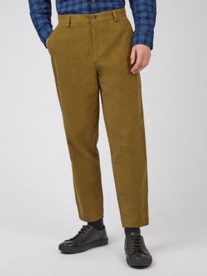 Kalhoty Ben Sherman Tapered Corduroy Hnědé | ALI618750