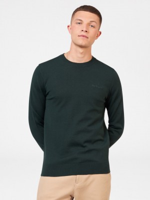 Knitwear Ben Sherman Signature Merino Crewneck Tmavě Zelene | SPL520789