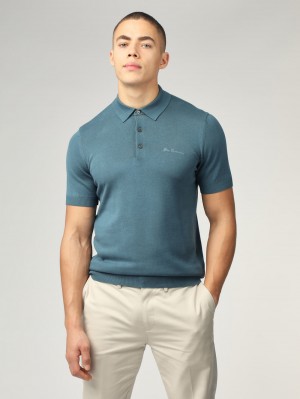 Knitwear Ben Sherman Signature Short Sleeve Polo Tyrkysové | DAL807926