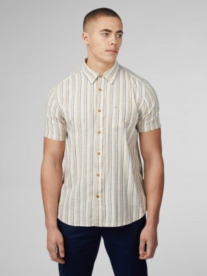 Košile Ben Sherman Signature Mod Stripe Bílé | HAC350479