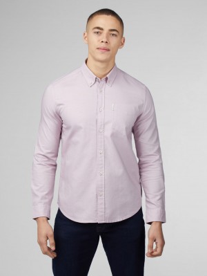 Košile Ben Sherman Signature Oxford Long Sleeve Fialové | UNJ398254