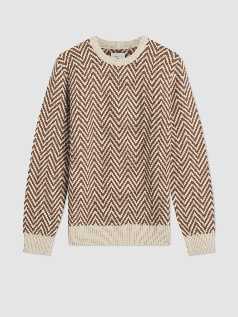 Knitwear Ben Sherman Chevron Jacquard Crewneck Bílé | LJY709564