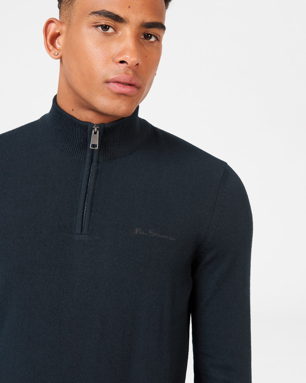 Knitwear Ben Sherman Merino Half-Zip Černé | YQN365981