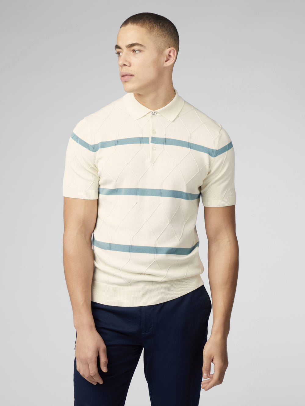 Knitwear Ben Sherman Signature Argyle Stripe Polo Bílé | CZS298047