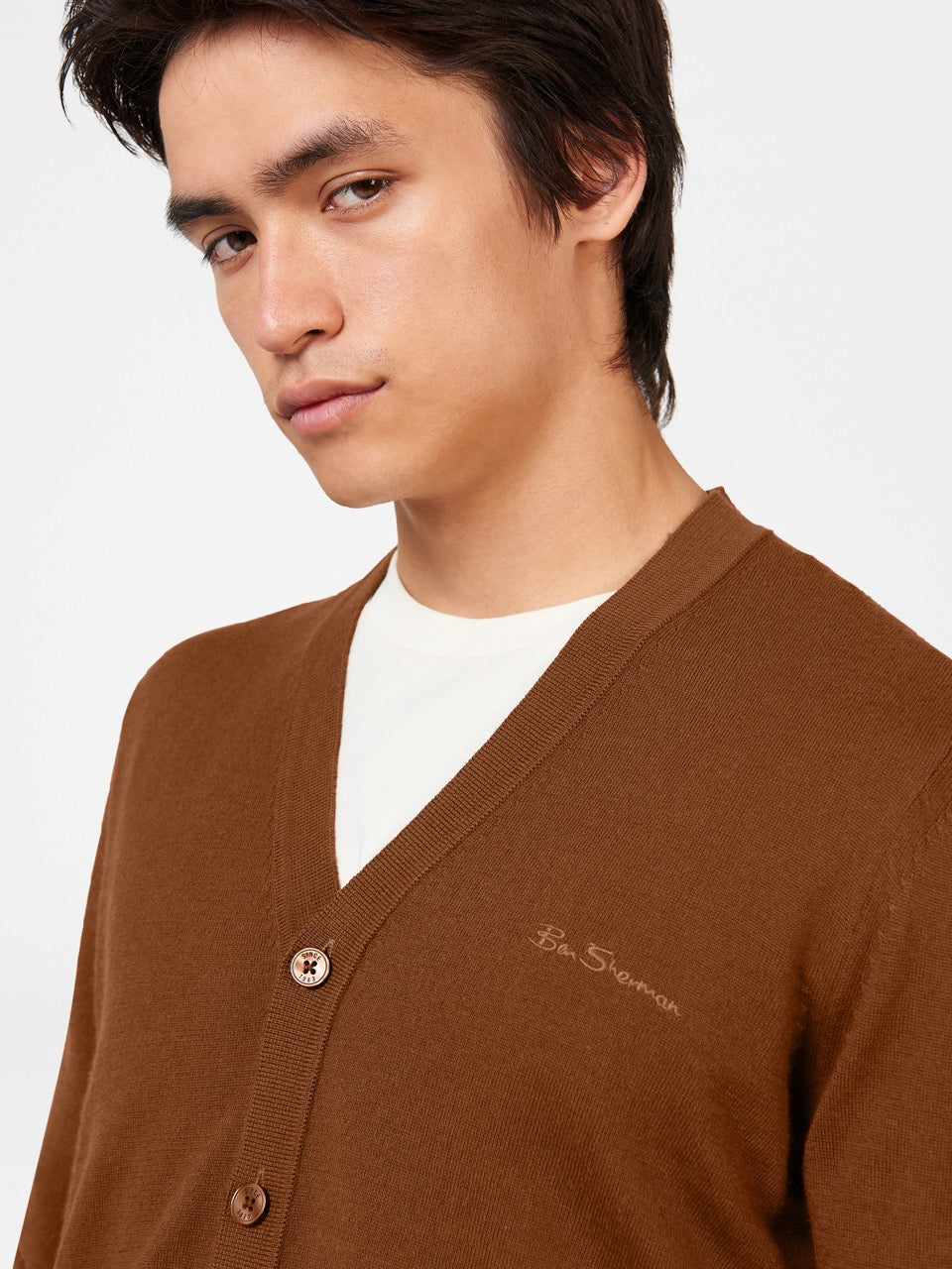 Knitwear Ben Sherman Signature Merino Cardigan Hnědé | FBL302769