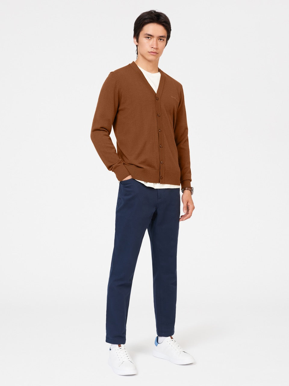 Knitwear Ben Sherman Signature Merino Cardigan Hnědé | FBL302769