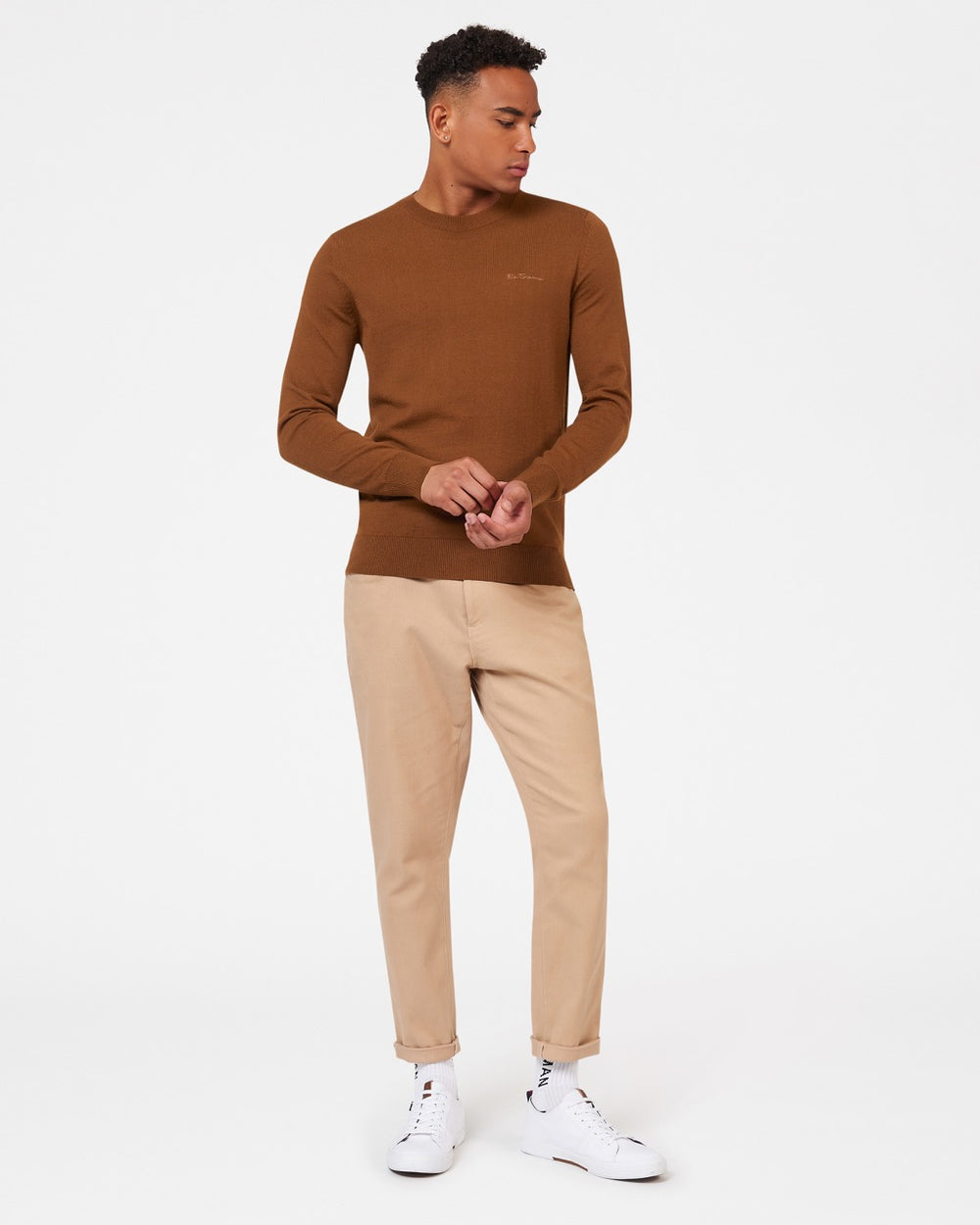 Knitwear Ben Sherman Signature Merino Crewneck Hnědé | UDS791582