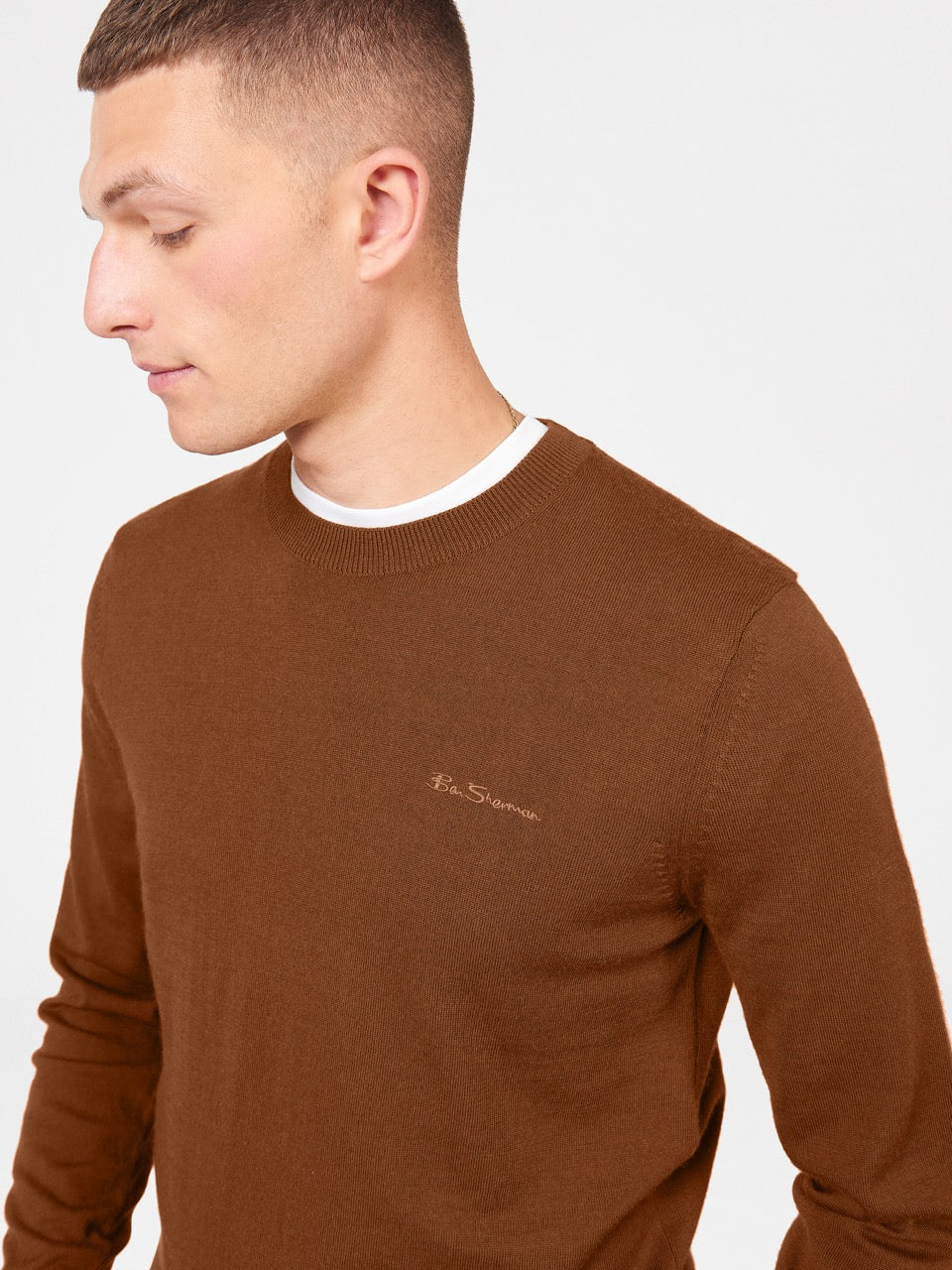 Knitwear Ben Sherman Signature Merino Crewneck Hnědé | UDS791582