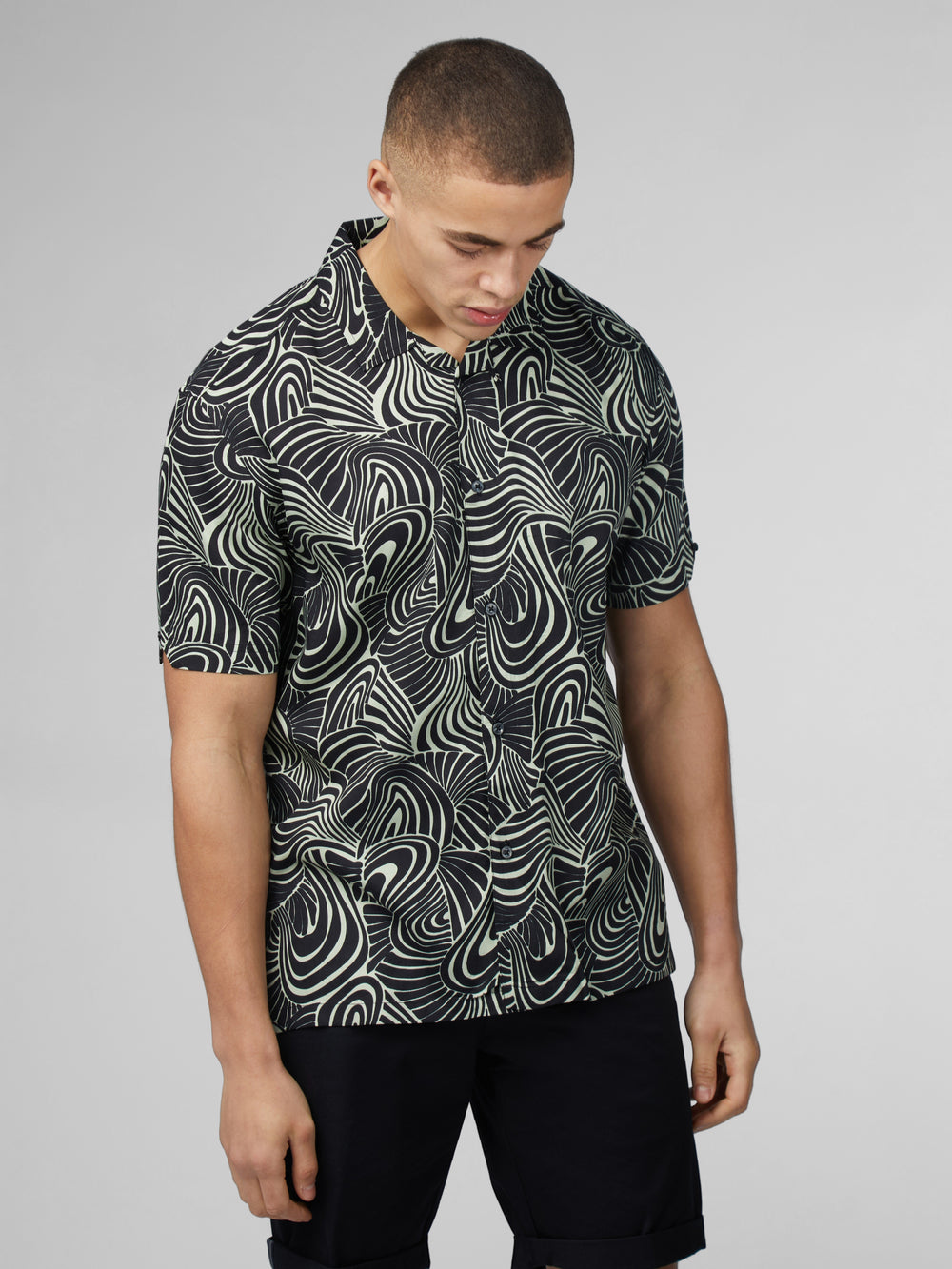 Košile Ben Sherman B by Ben Sherman Psychedelic Swirl Print Mátově Zelená | AGV351892