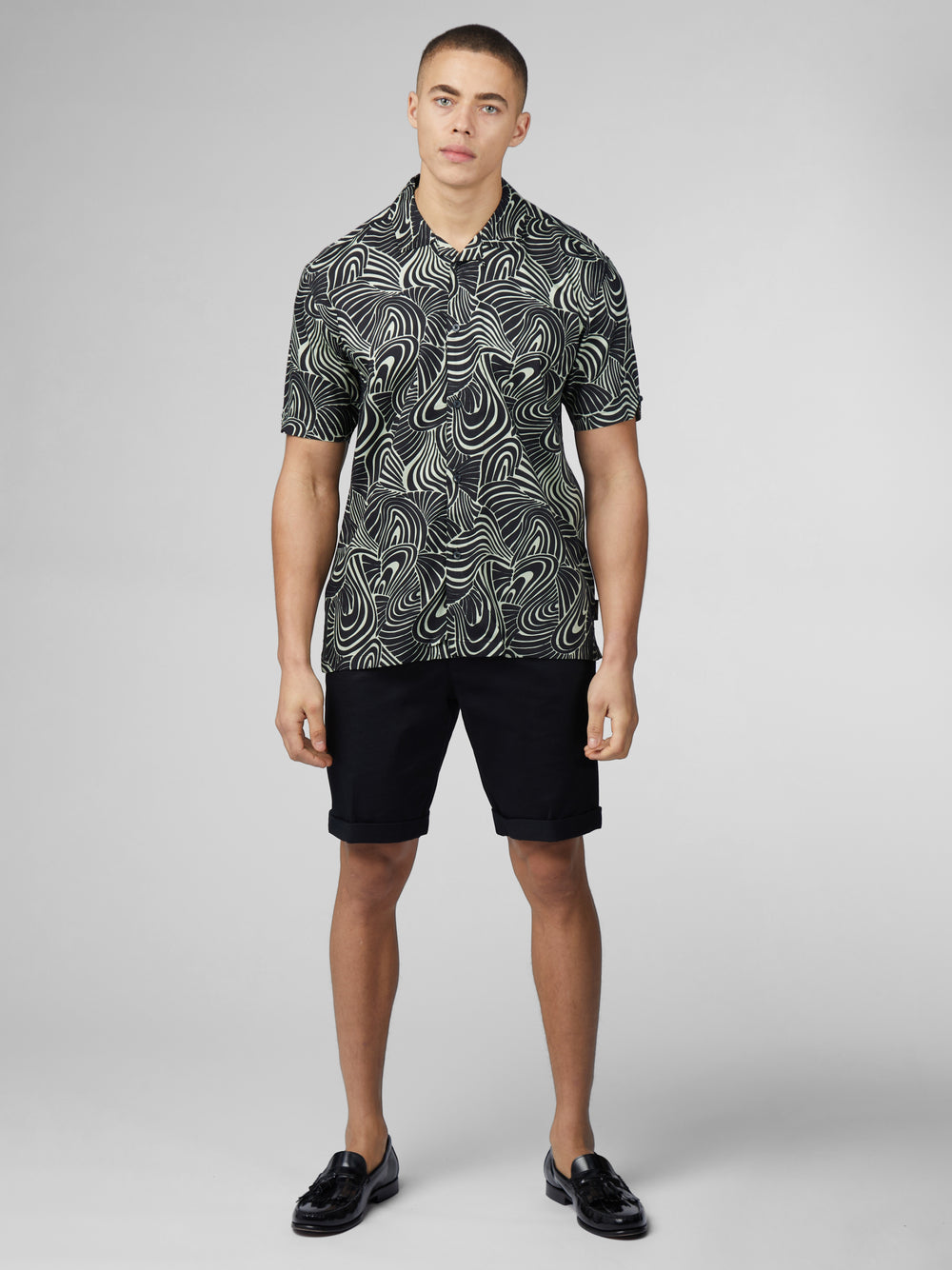 Košile Ben Sherman B by Ben Sherman Psychedelic Swirl Print Mátově Zelená | ZKE364592