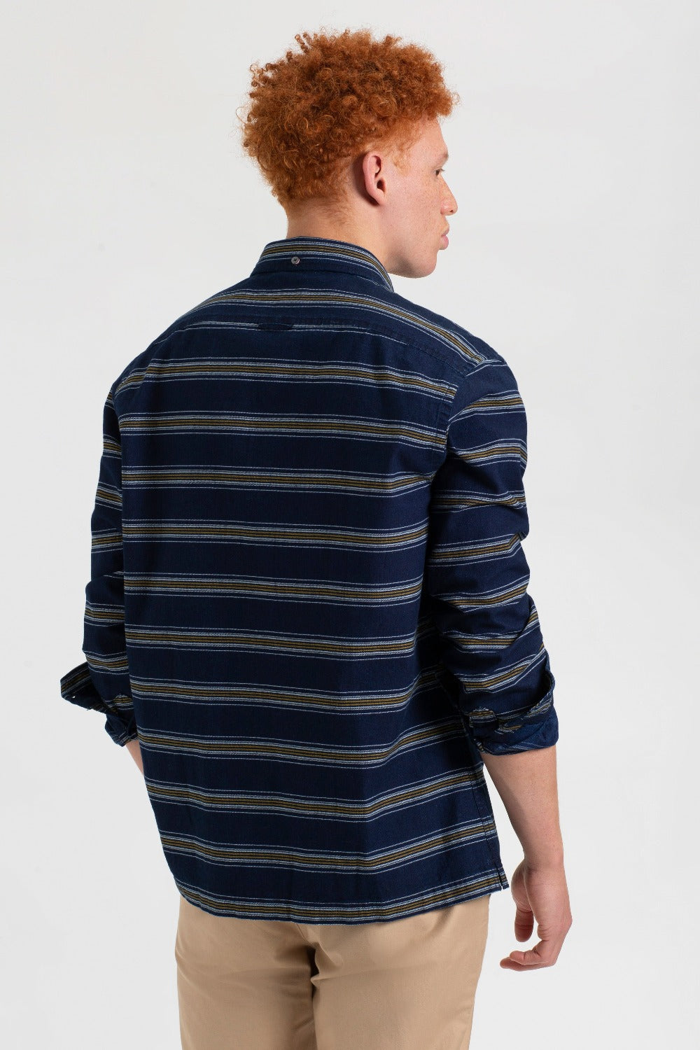 Košile Ben Sherman Dalston Blues Long Sleeve Indigo Stripe Indigo | JFL968523