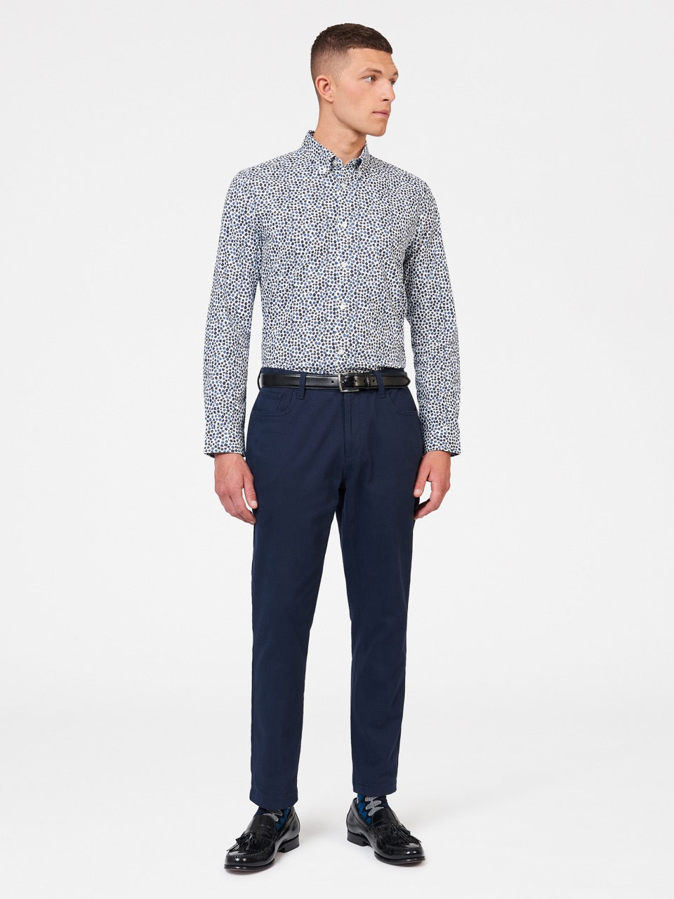 Košile Ben Sherman Ditsy Floral Print Long Sleeve Bílé | DNB643195