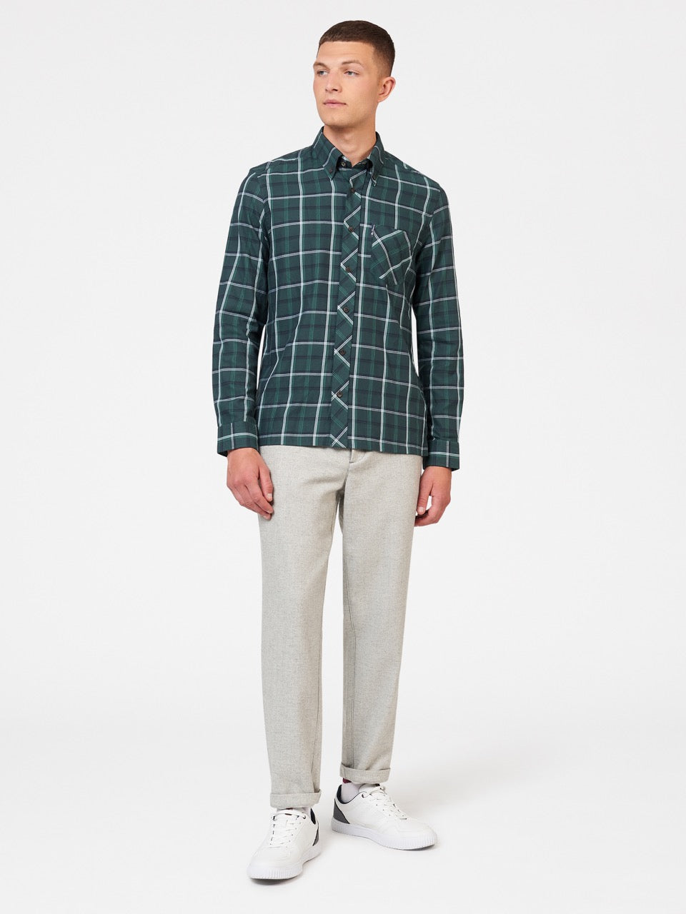 Košile Ben Sherman Grid Check Zelene | VFJ561472