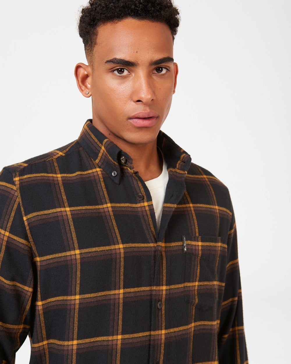 Košile Ben Sherman Oversized Brushed Check Černé | MAF706983