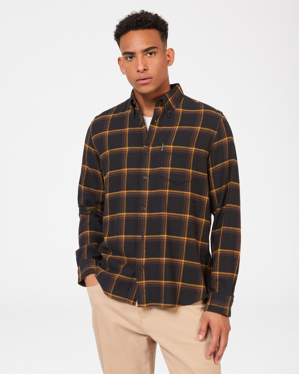 Košile Ben Sherman Oversized Brushed Check Černé | MAF706983