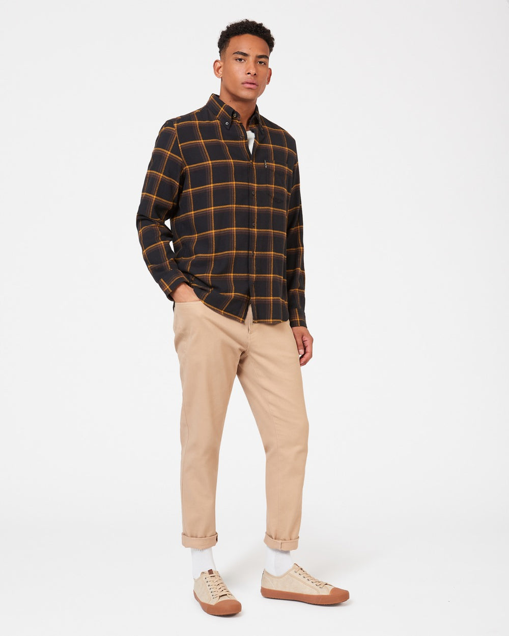 Košile Ben Sherman Oversized Brushed Check Černé | MAF706983