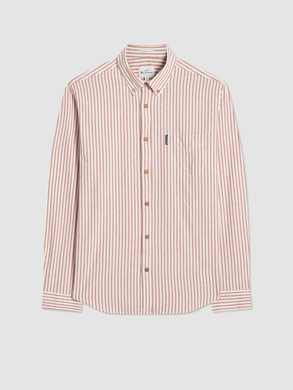 Košile Ben Sherman Recycled Cotton Oxford Stripe Oranžové | MAL930485