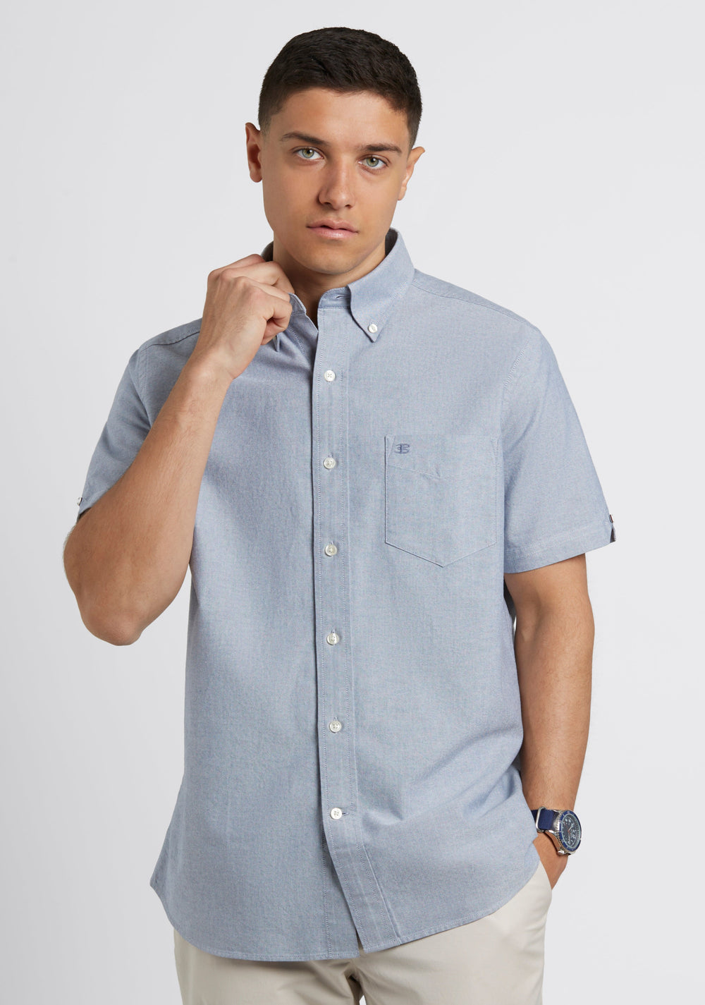 Košile Ben Sherman Short Sleeve Brighton Oxford Organic Tmavě Blankyt | GVE236417