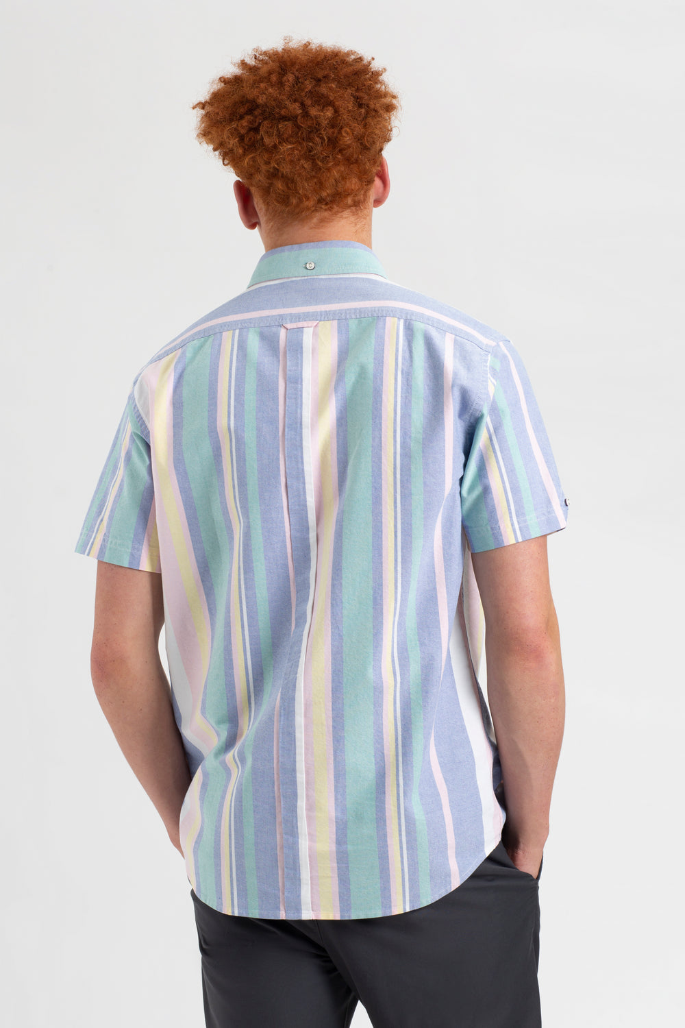 Košile Ben Sherman Short Sleeve Brighton Oxford Organic Stripe Viacfarebný Proužek | XFU014658