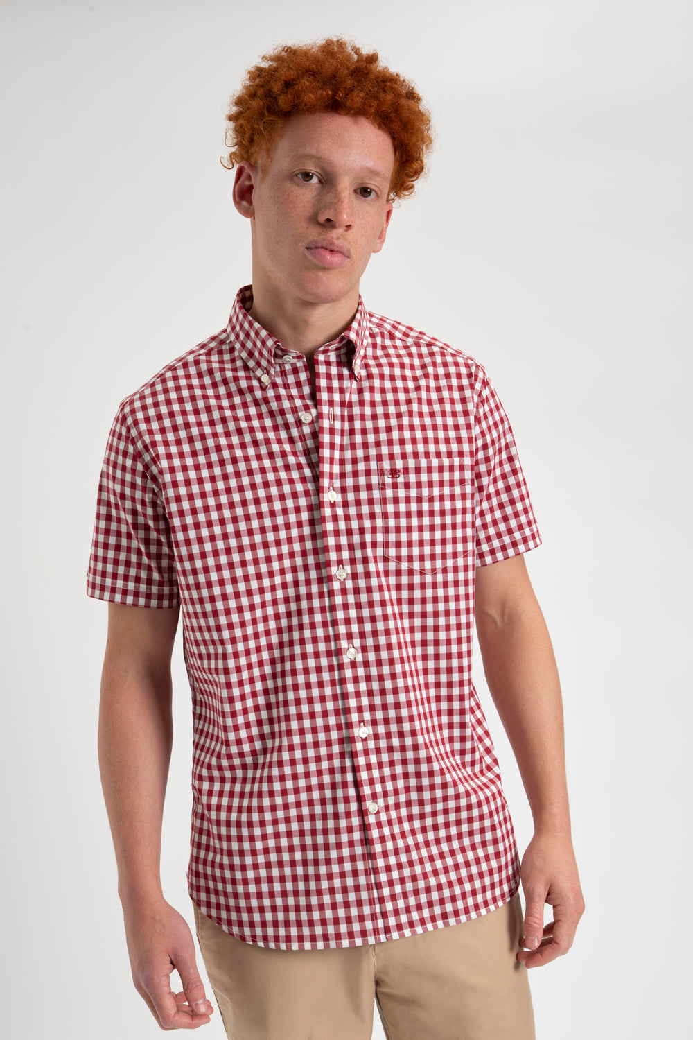 Košile Ben Sherman Short Sleeve House Poplin Gingham Vínové | GJO513894