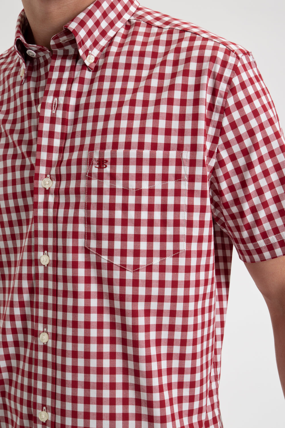 Košile Ben Sherman Short Sleeve House Poplin Gingham Vínové | GJO513894