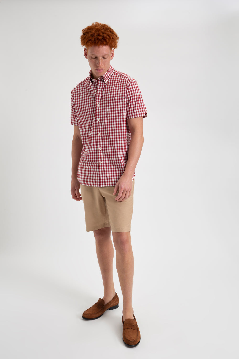 Košile Ben Sherman Short Sleeve House Poplin Gingham Vínové | GJO513894