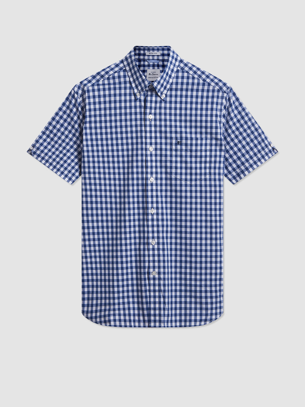 Košile Ben Sherman Short Sleeve House Poplin Gingham Tmavě Blankyt Olivy Zelené | TJZ281643