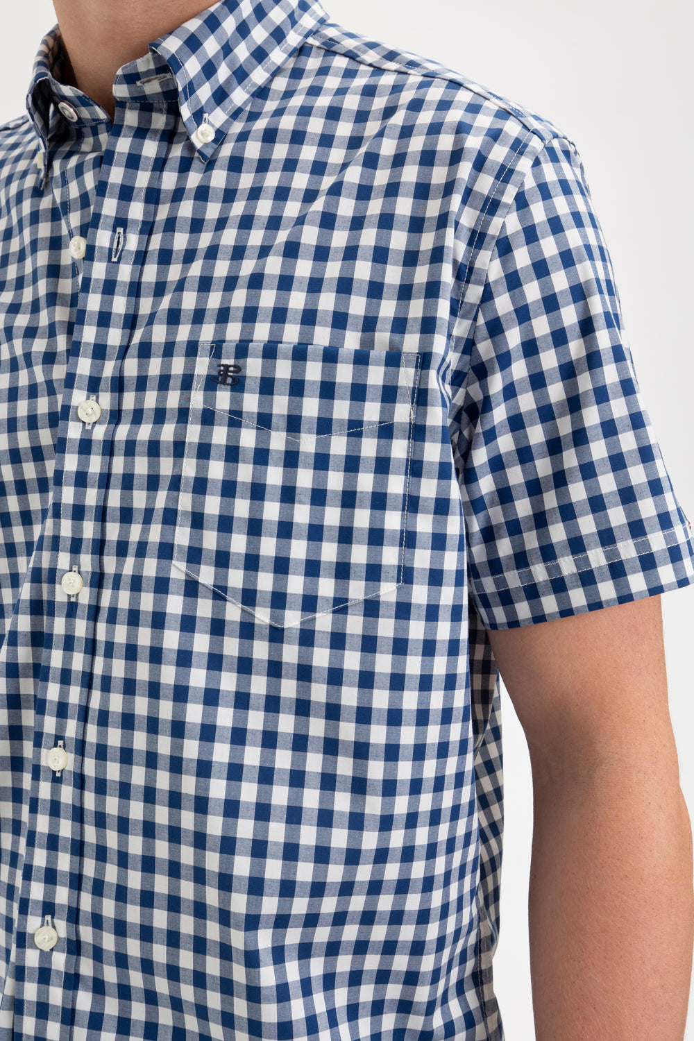 Košile Ben Sherman Short Sleeve House Poplin Gingham Tmavě Blankyt Olivy Zelené | TJZ281643