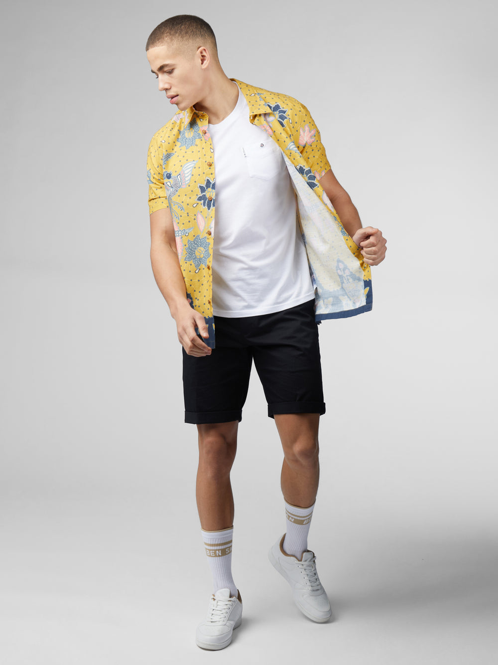 Košile Ben Sherman Signature Abstract Botanical Print Žluté | NJE082697