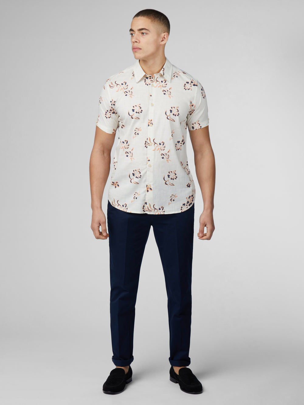 Košile Ben Sherman Signature Linear Floral Bílé | MNG614539