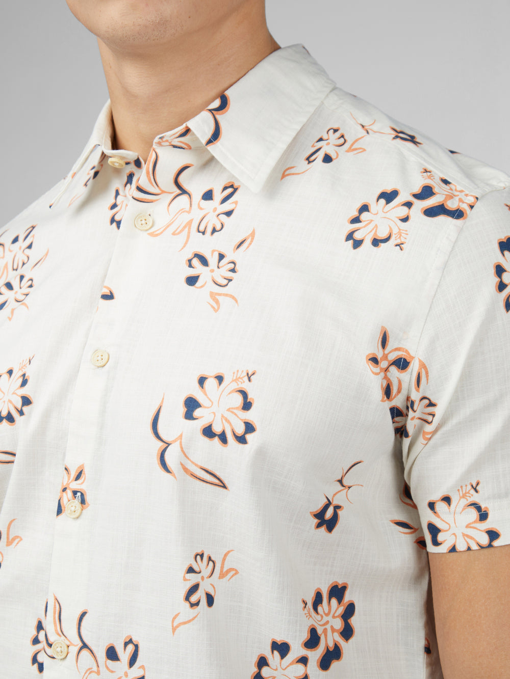 Košile Ben Sherman Signature Linear Floral Bílé | MNG614539