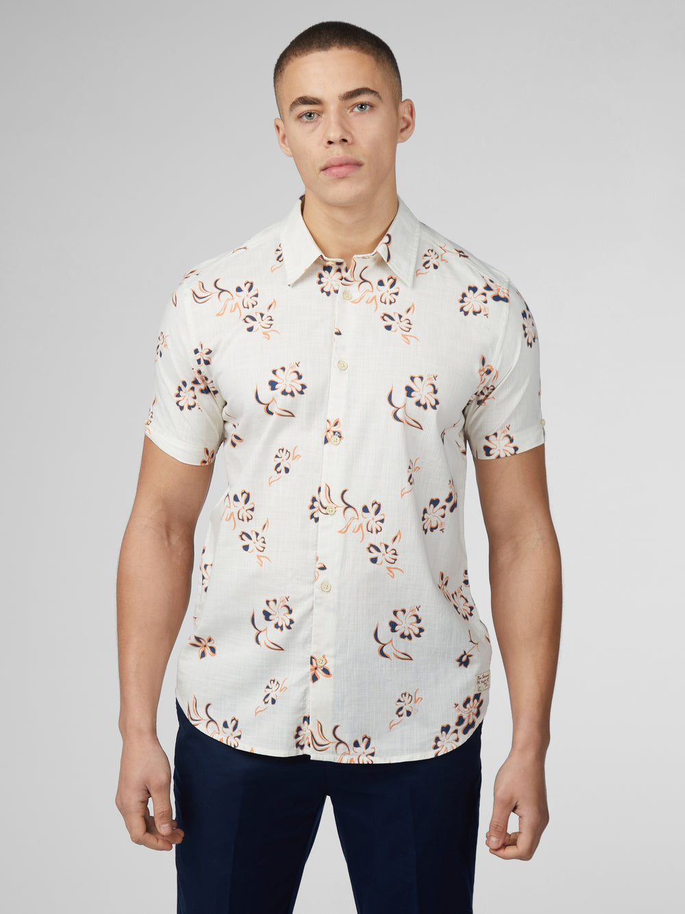 Košile Ben Sherman Signature Linear Floral Bílé | MNG614539