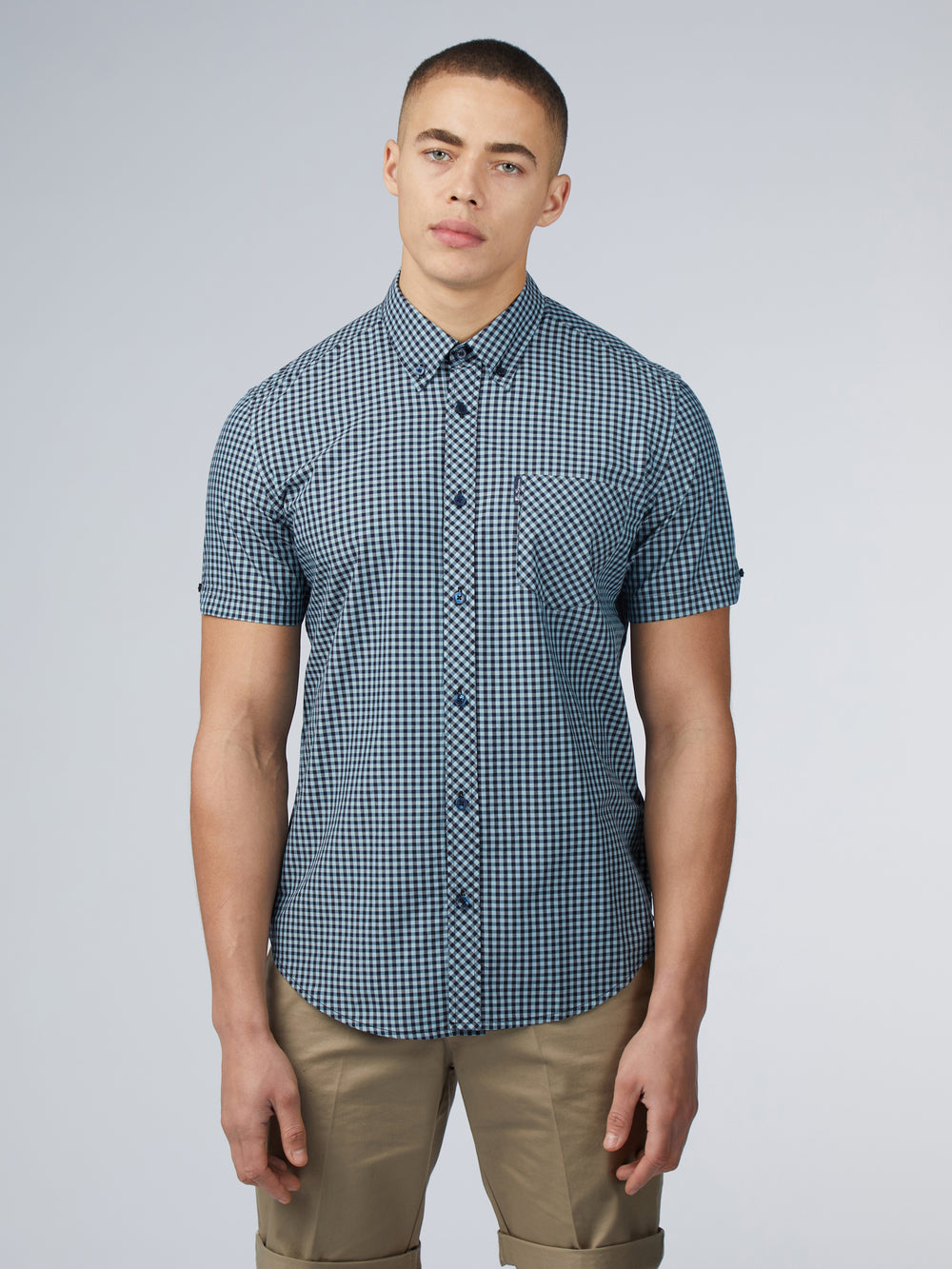 Košile Ben Sherman Signature Short Sleeve Gingham Blankyt | THF870149