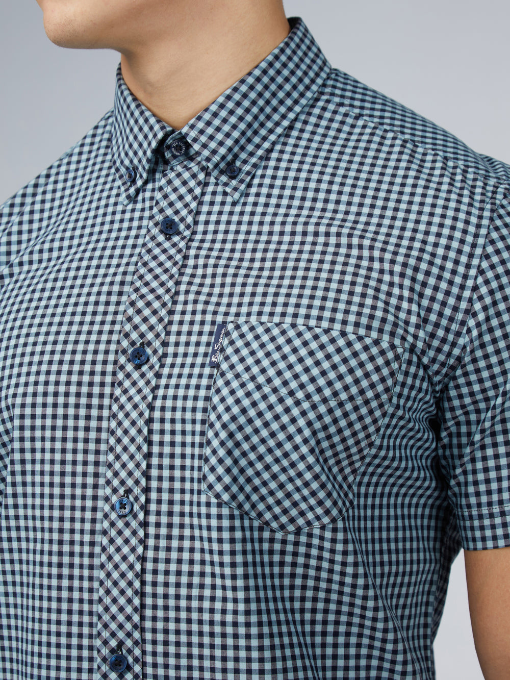 Košile Ben Sherman Signature Short Sleeve Gingham Blankyt | THF870149