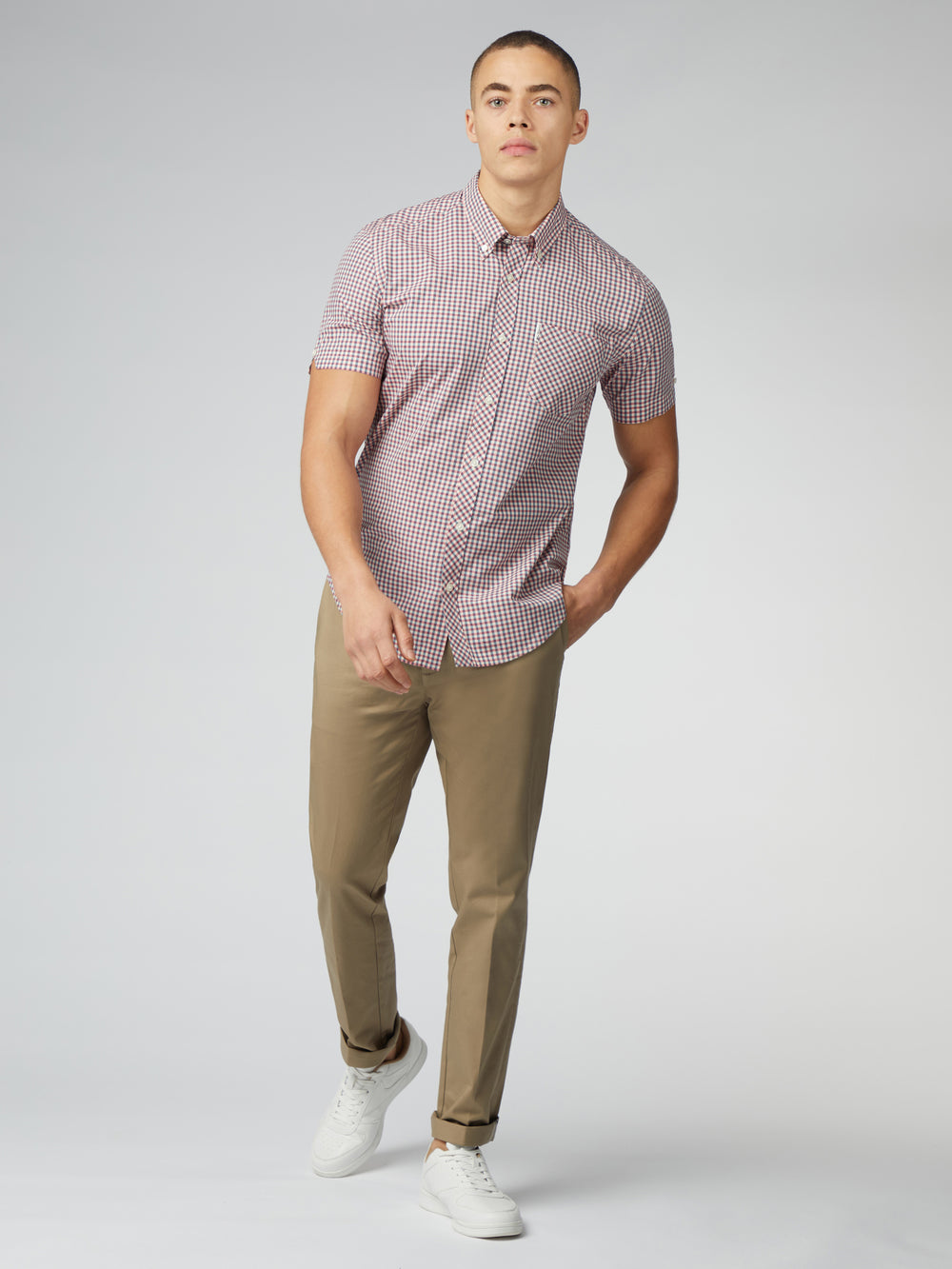 Košile Ben Sherman Signature Short Sleeve Gingham Červené Bílé | OFB530948