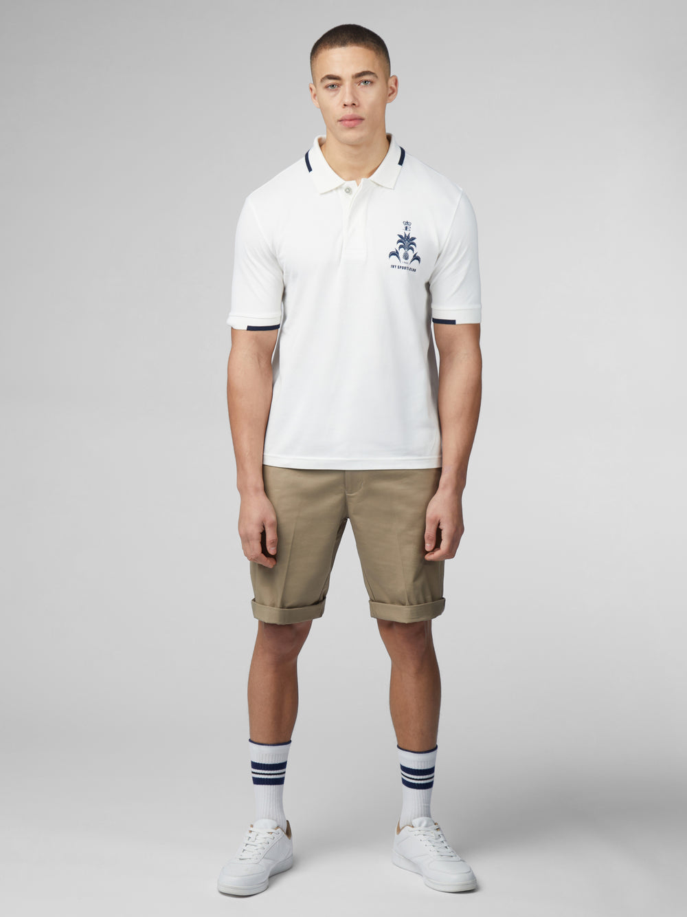 Polo Triko Ben Sherman B by Ben Sherman Sports Club Embroidered Bílé | AFU032547