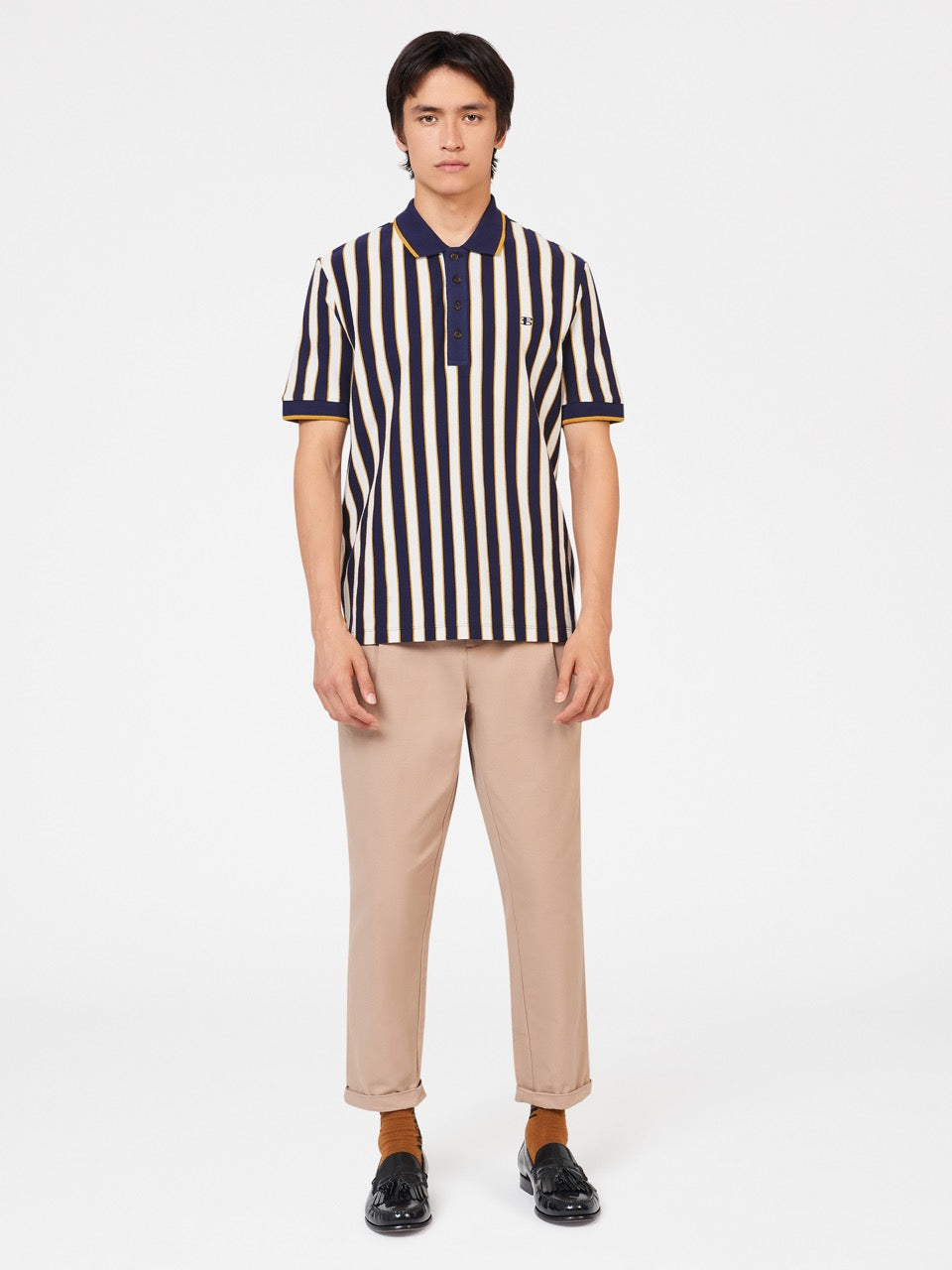 Polo Triko Ben Sherman B by Ben Sherman Vertical Stripe Fialové | STR950124