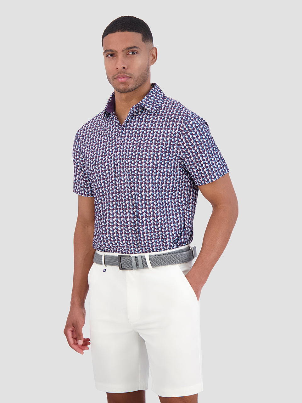 Polo Triko Ben Sherman Bauhaus Geo Tech Jersey Sports Fit Fialové | TOP845690