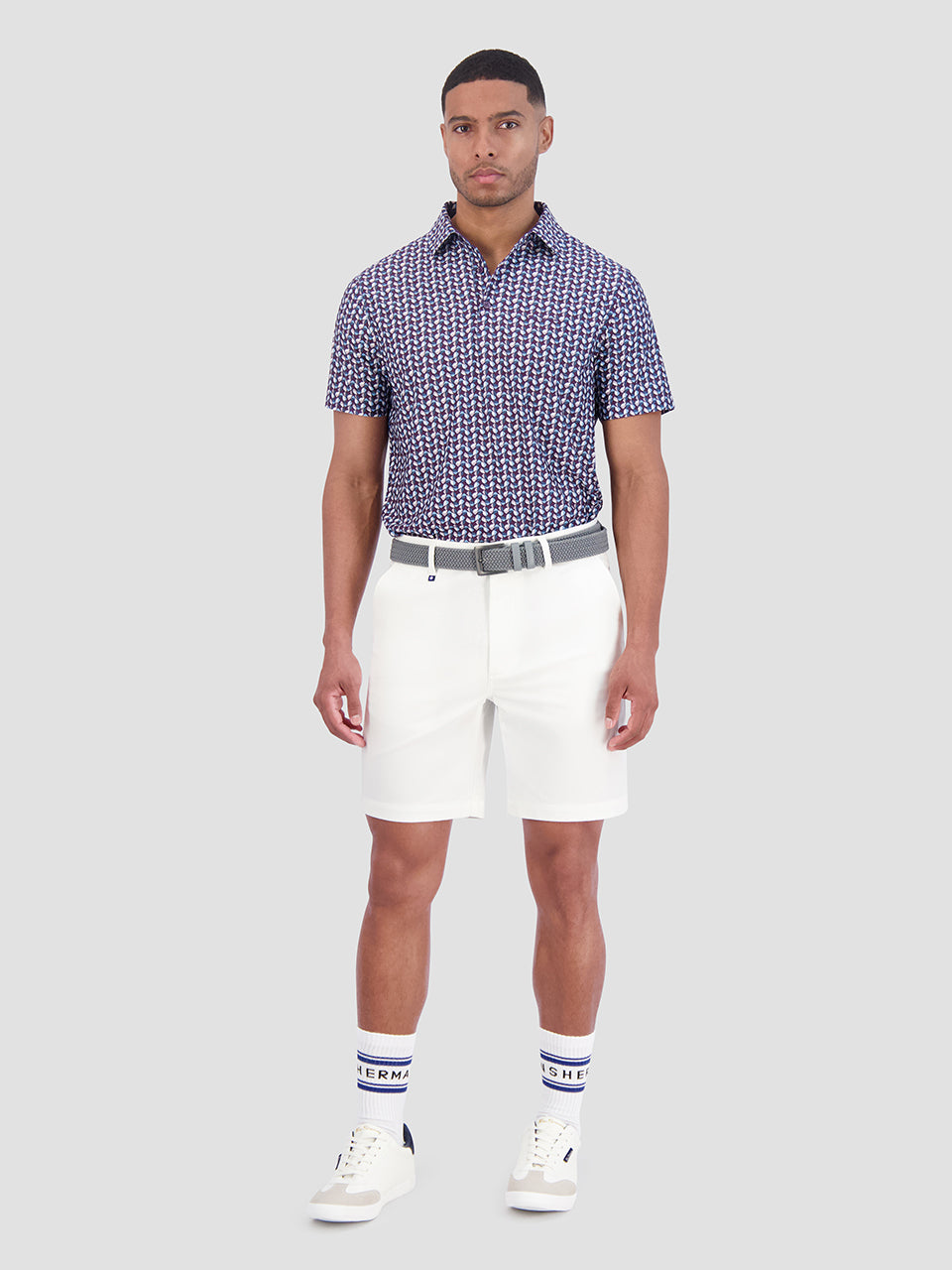 Polo Triko Ben Sherman Bauhaus Geo Tech Jersey Sports Fit Fialové | TOP845690