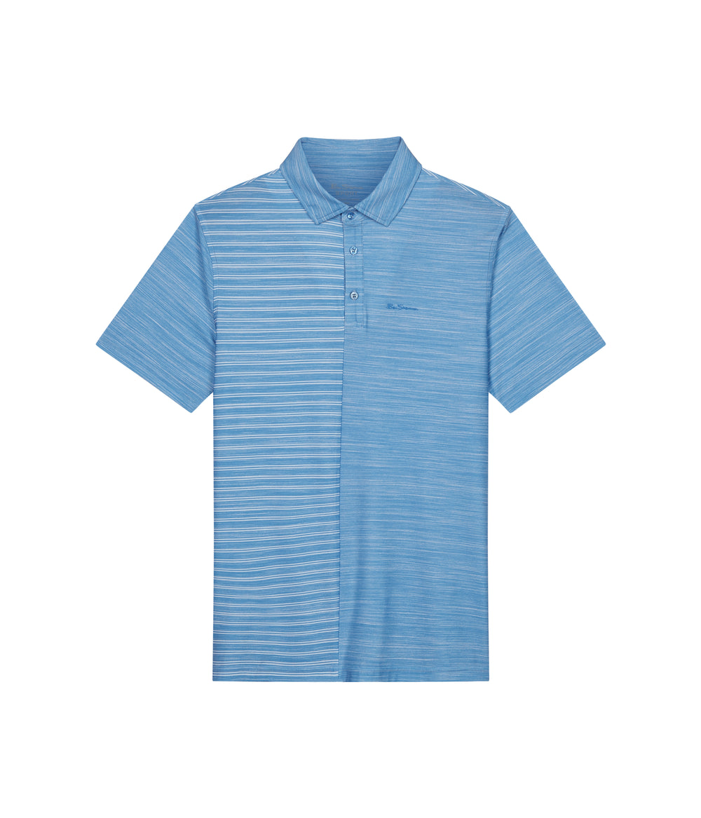 Polo Triko Ben Sherman Melange Stripes Color Block Tech Jersey Sports Fit Blankyt | NDQ534710