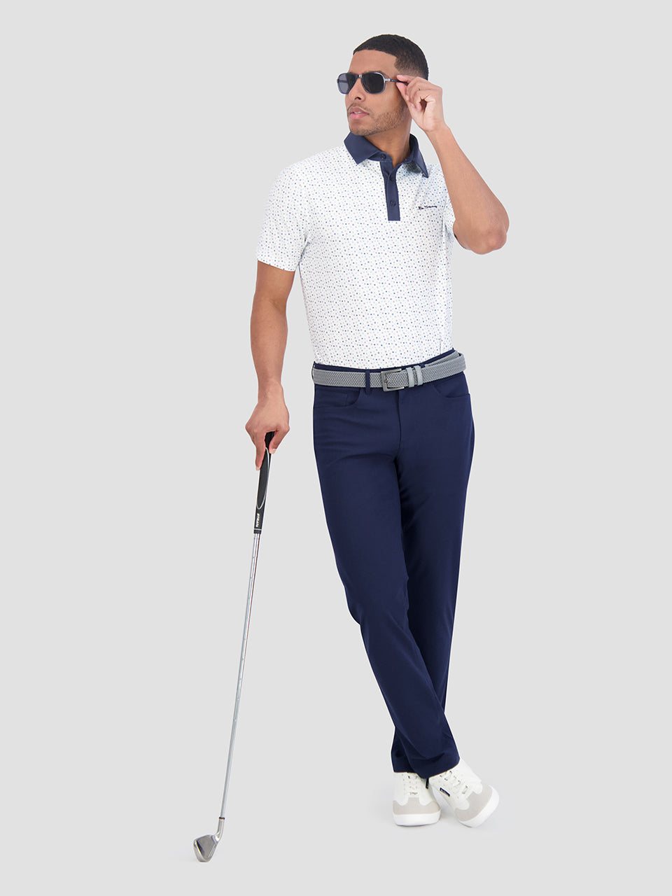 Polo Triko Ben Sherman Polka Dots Tech Jersey Sports Fit Bílé | PXG942378