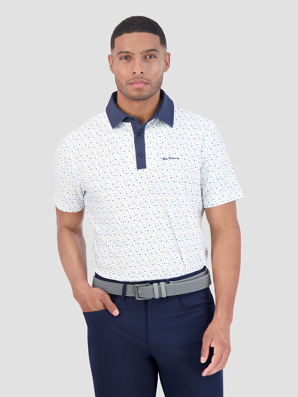 Polo Triko Ben Sherman Polka Dots Tech Jersey Sports Fit Bílé | PXG942378