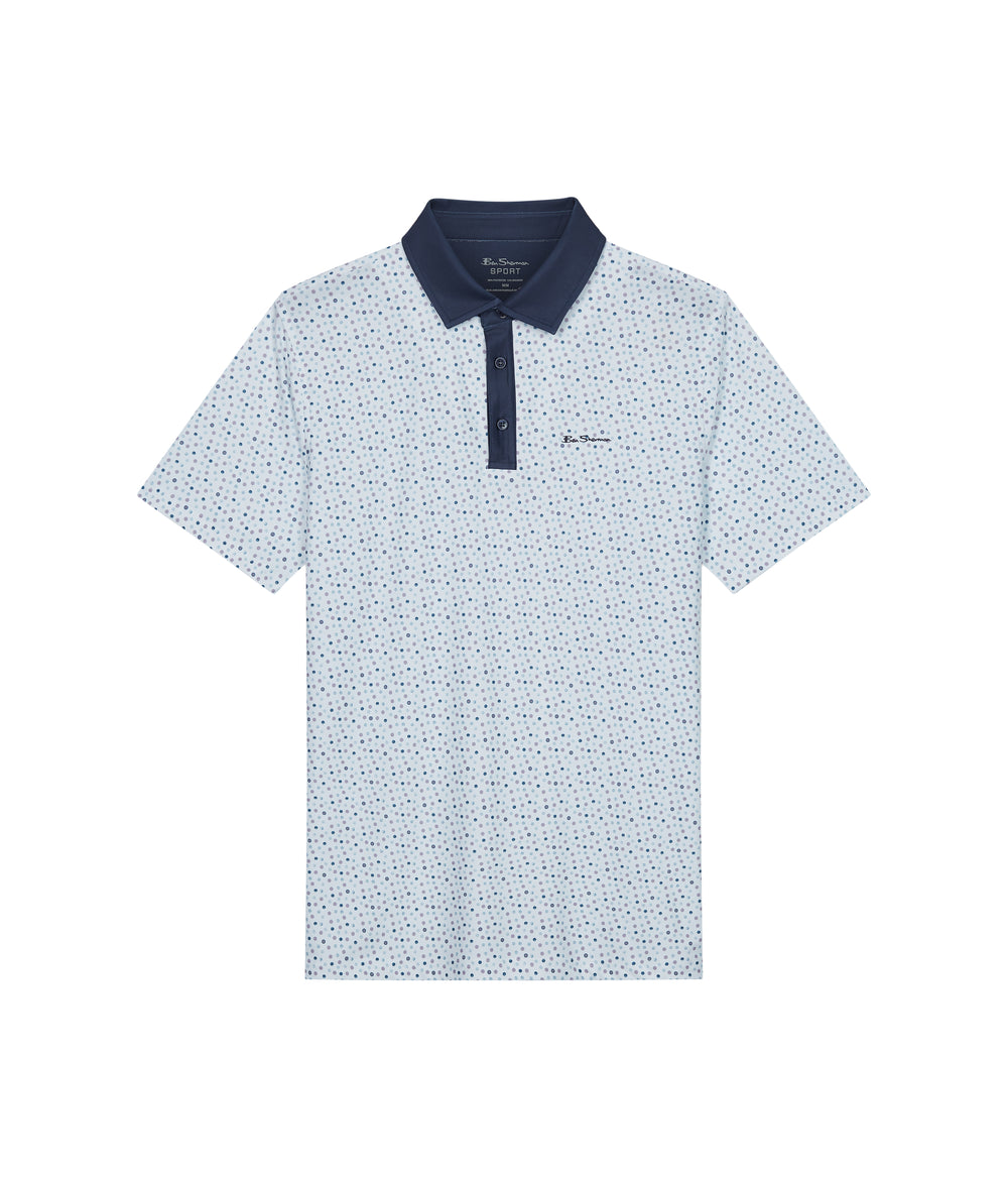 Polo Triko Ben Sherman Polka Dots Tech Jersey Sports Fit Bílé | PXG942378