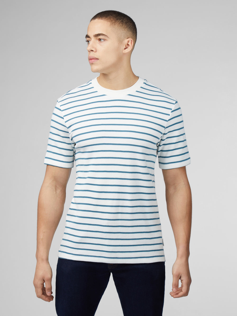 Tričko Ben Sherman Signature Waffle Stripe Bílé | IDH192864